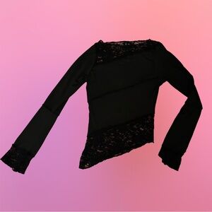 Motel Rocks Gothic Fairy Black Lace Lucca Long Sleeve Top - Size XXS